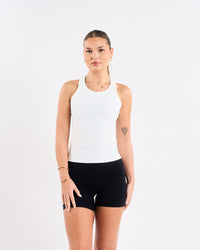 White Racer Tank