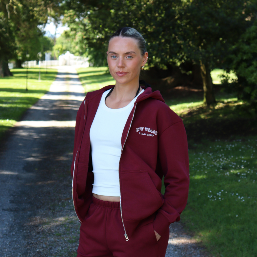 Off Track Wine Zip Up Hoodie