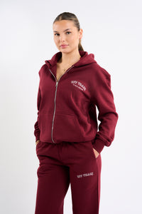 Off Track Wine Zip Up Hoodie