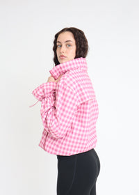Pink Gingham Windbreaker