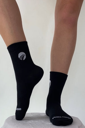 Women's Black Crew Socks